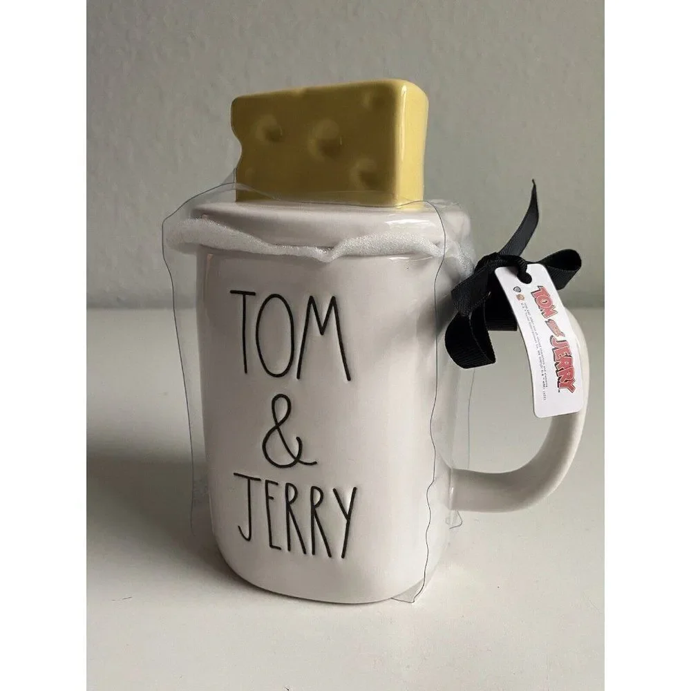 Rae Dunn Tom And‎ Jerry With Cheese Topper Mug Double Sided NEW